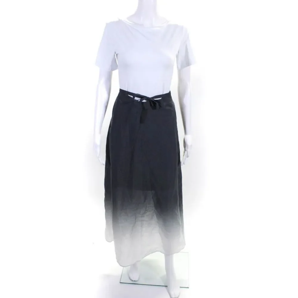 COS Womens Woven Ombre Tie Back Mid Rise Lined A-Line Maxi Skirt Gray Size 2